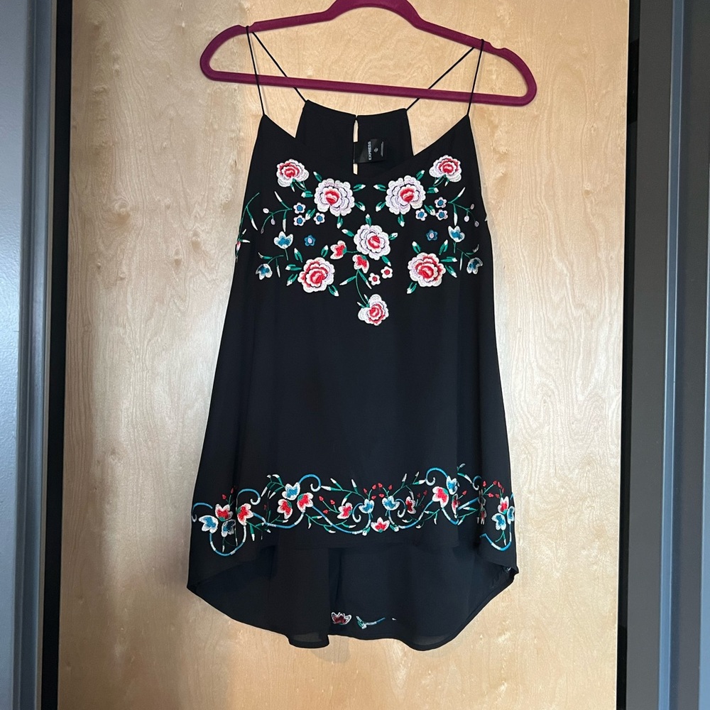 Express flower detail spaghetti strap blouse